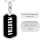 Martha v01w - Luxury Dog Tag Keychain