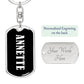 Annette v01w - Luxury Dog Tag Keychain