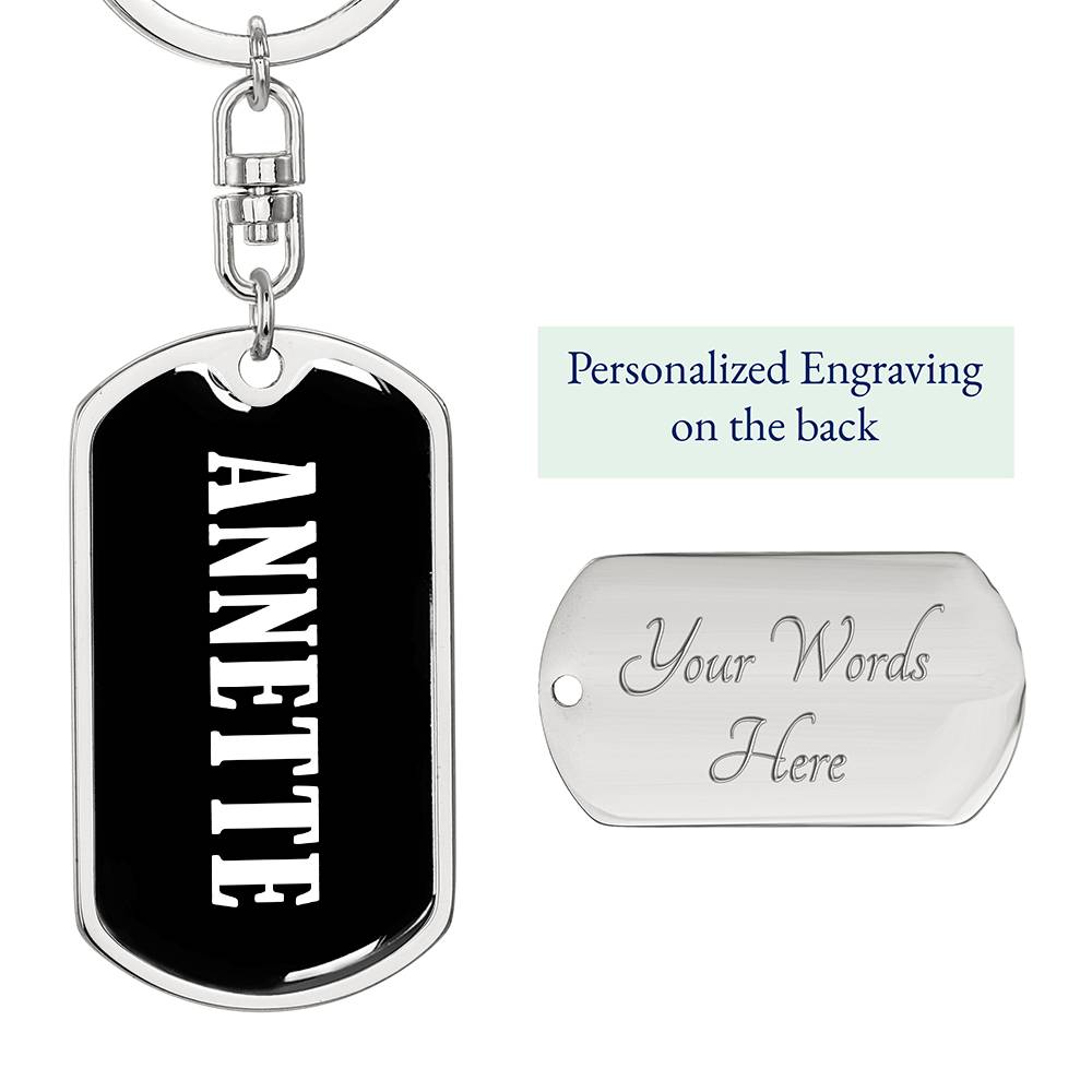 Annette v01w - Luxury Dog Tag Keychain