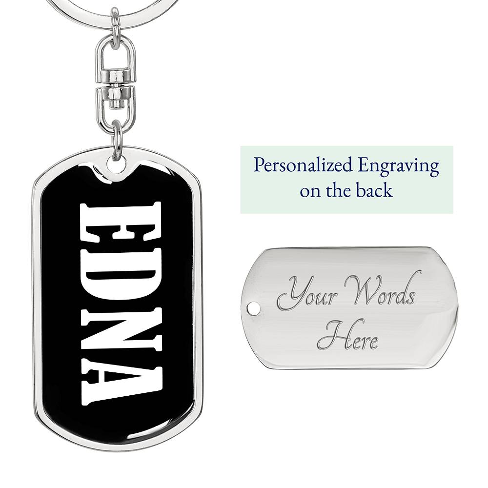 Edna v01w - Luxury Dog Tag Keychain