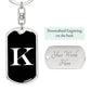 Initial K v3a - Luxury Dog Tag Keychain