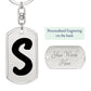 Initial S v1b - Luxury Dog Tag Keychain