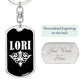 Lori v03a - Luxury Dog Tag Keychain