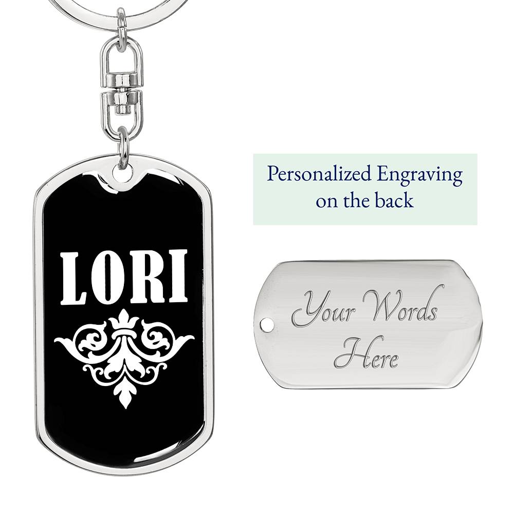 Lori v03a - Luxury Dog Tag Keychain