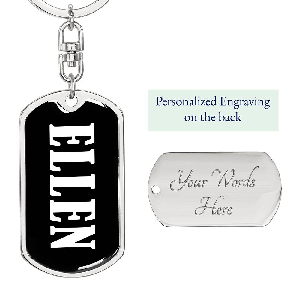 Ellen v01w - Luxury Dog Tag Keychain