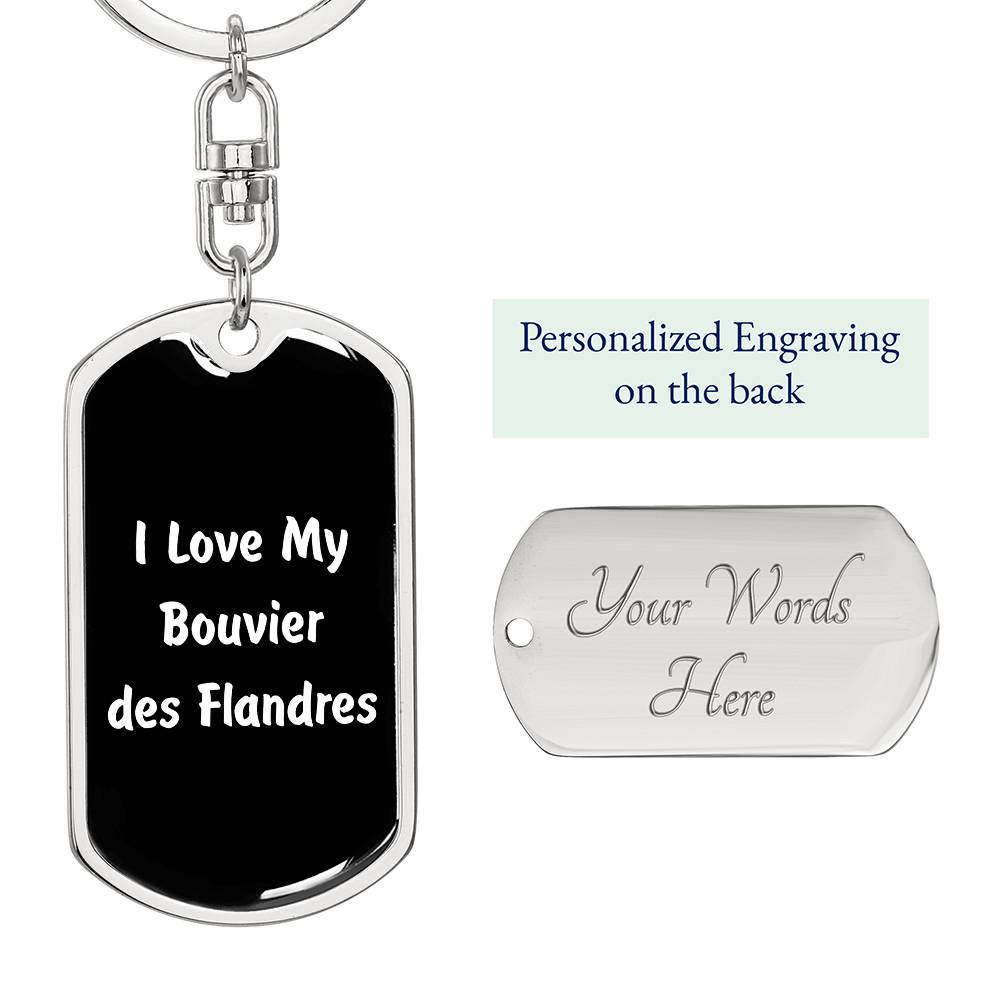 Love My Bouvier des Flandres v6 - Luxury Dog Tag Keychain