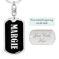 Margie v01w - Luxury Dog Tag Keychain
