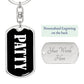 Patty v01w - Luxury Dog Tag Keychain