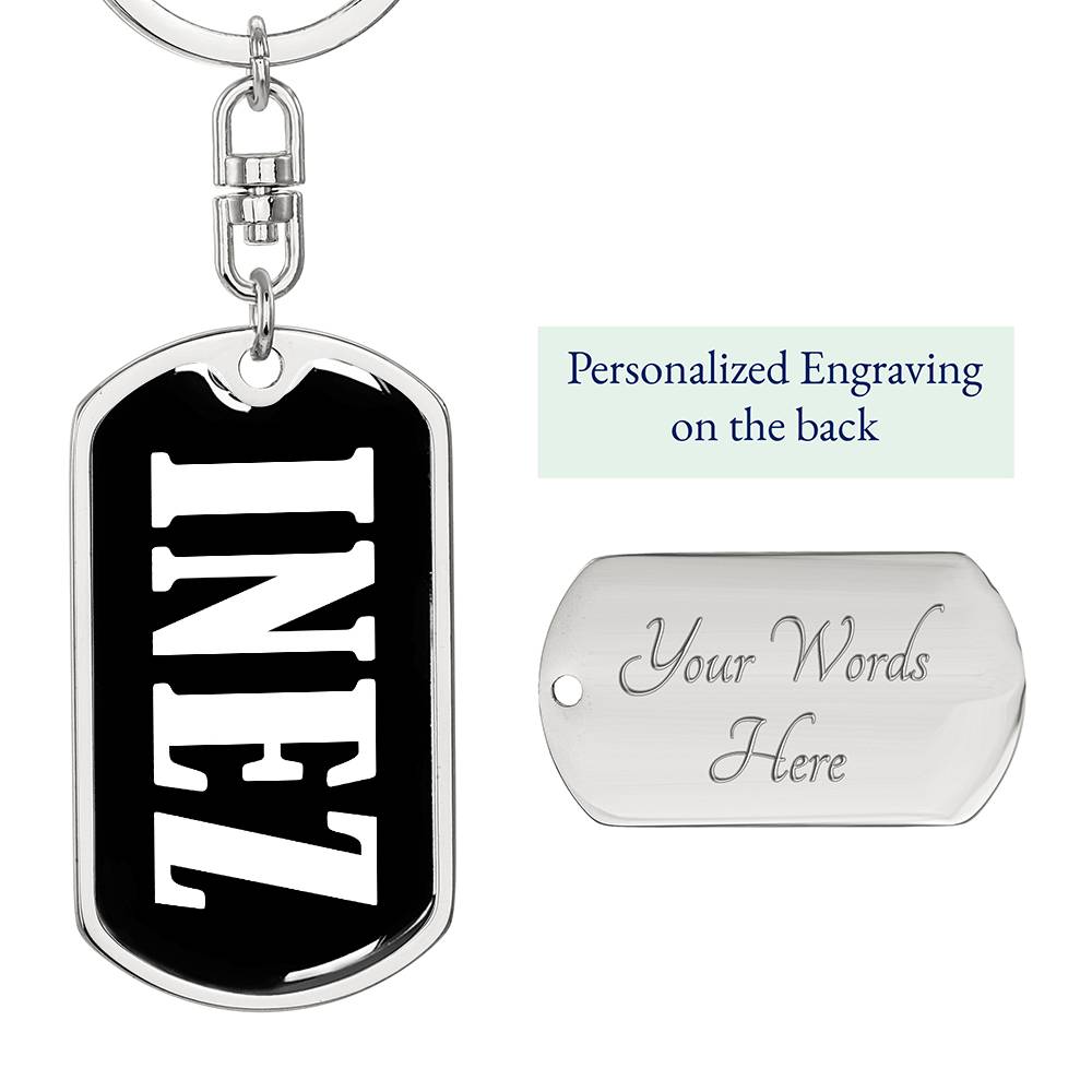 Inez v01w - Luxury Dog Tag Keychain