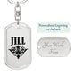 Jill v01a - Luxury Dog Tag Keychain
