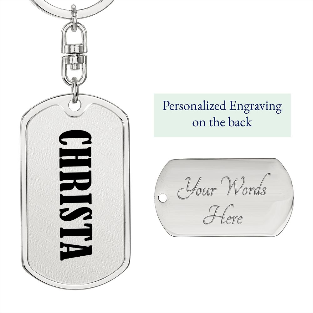 Christa v01 - Luxury Dog Tag Keychain