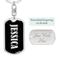 Jessica v01w - Luxury Dog Tag Keychain
