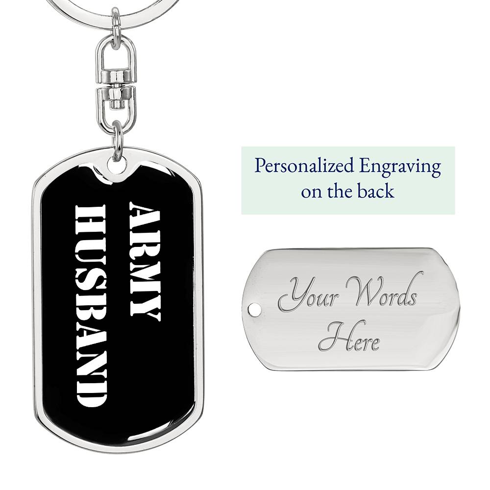 Army Husband v3 - Luxury Dog Tag Keychain