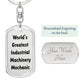 World's Greatest Industrial Machinery Mechanic - Luxury Dog Tag Keychain