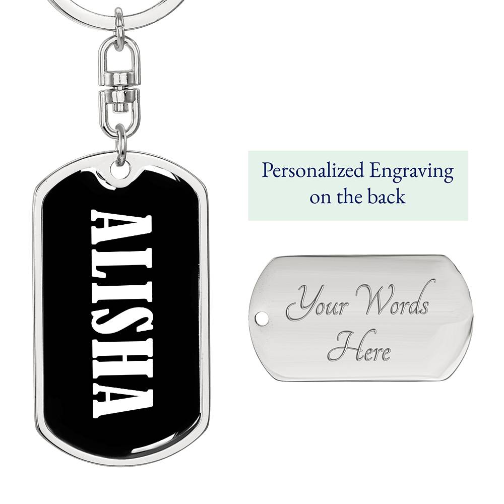 Alisha v03 - Luxury Dog Tag Keychain