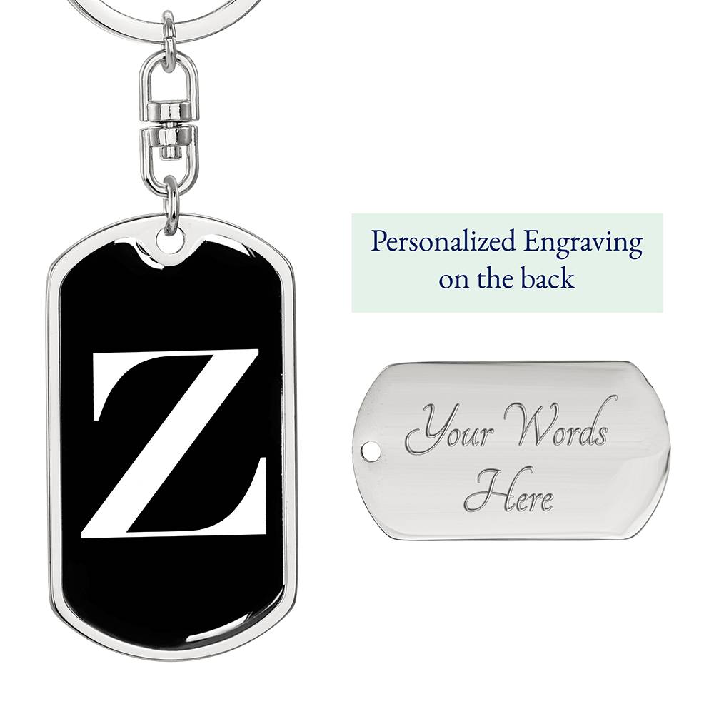 Initial Z v3a - Luxury Dog Tag Keychain
