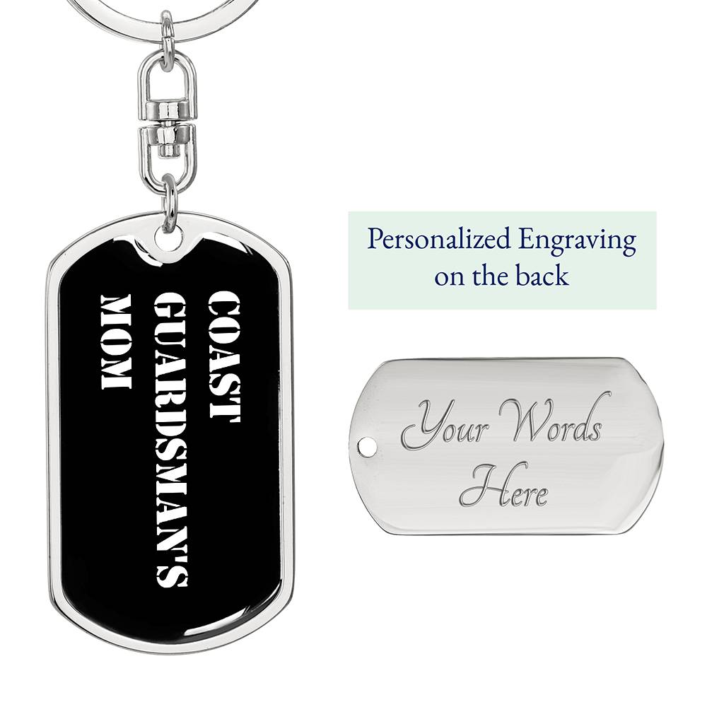 Coast Guardsman's Mom v3 - Luxury Dog Tag Keychain