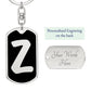Initial Z v2b - Luxury Dog Tag Keychain