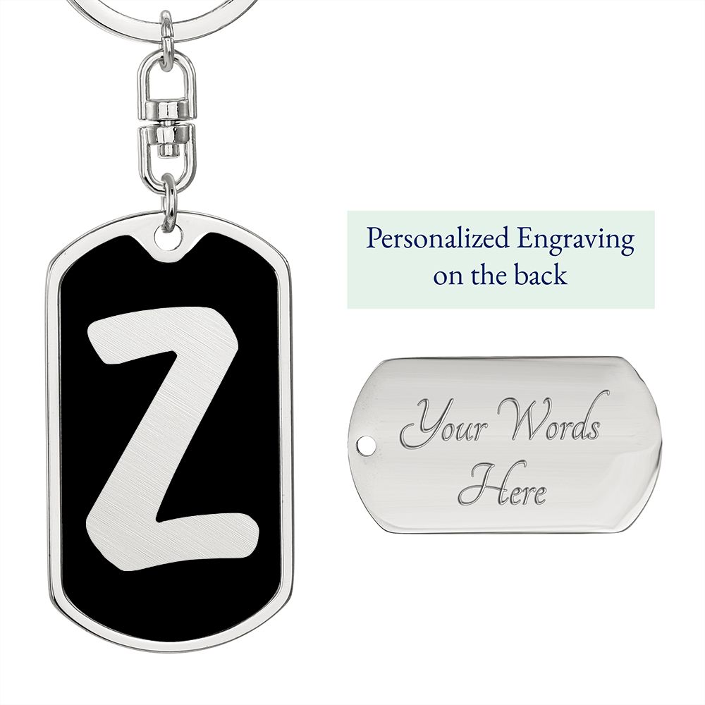 Initial Z v2b - Luxury Dog Tag Keychain