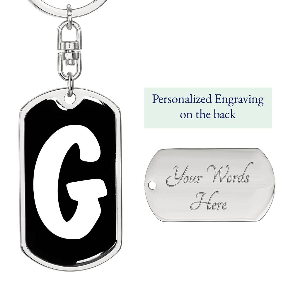 Initial G v3b - Luxury Dog Tag Keychain