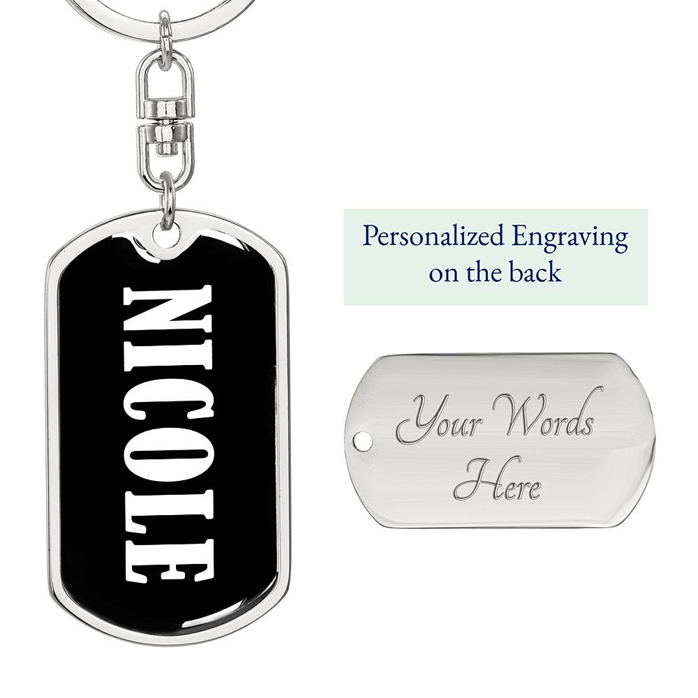 Nicole v01w - Luxury Dog Tag Keychain