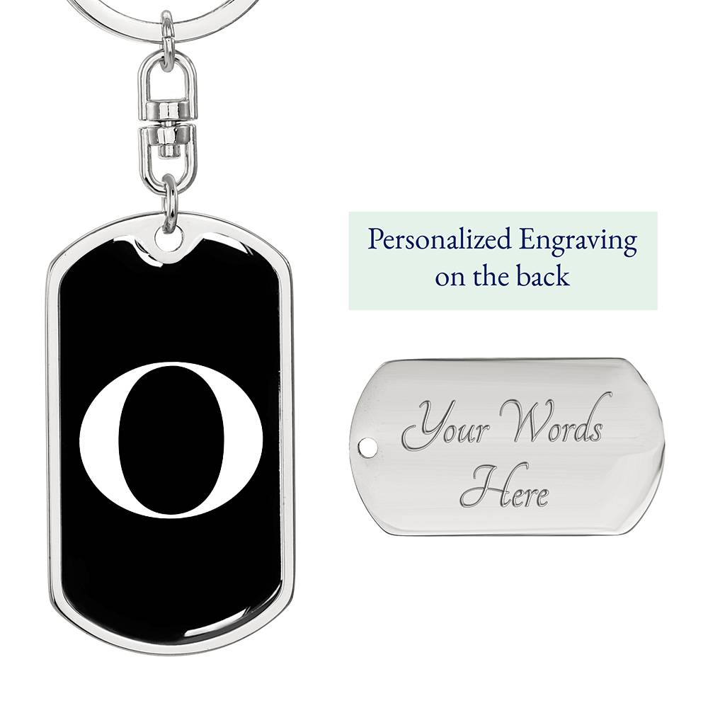 Initial O v3a - Luxury Dog Tag Keychain