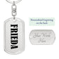 Frieda v01 - Luxury Dog Tag Keychain