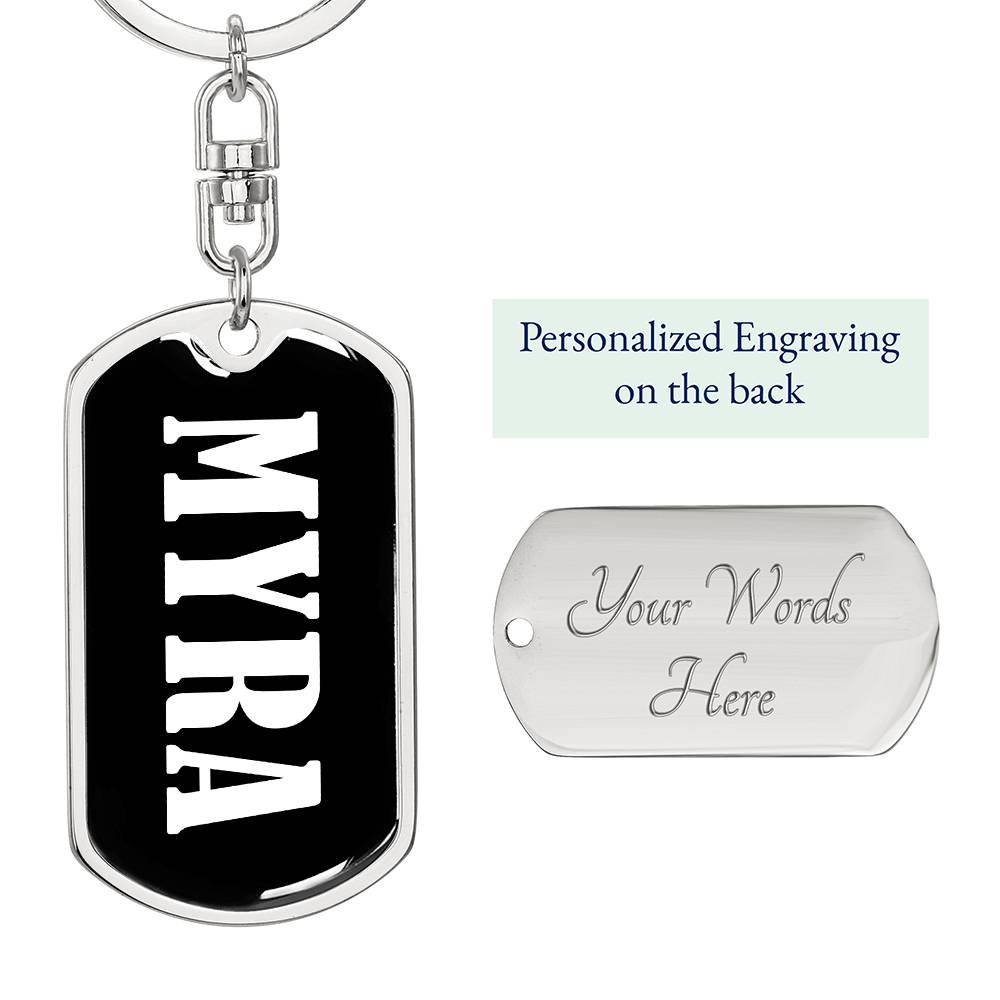 Myra v01w - Luxury Dog Tag Keychain