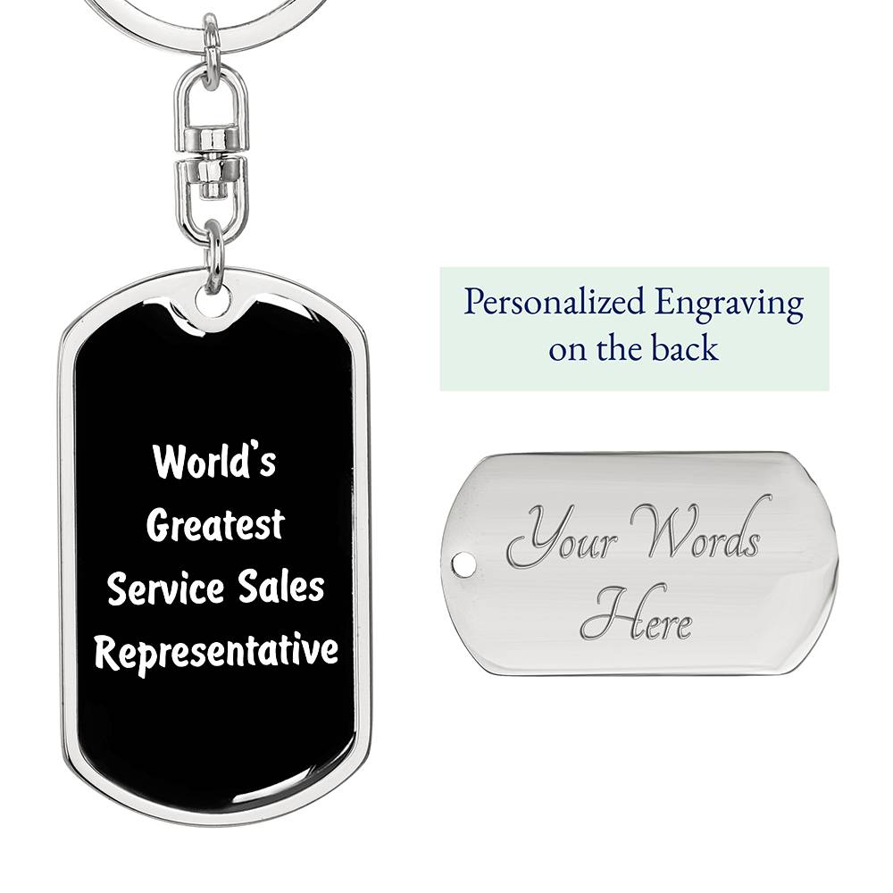 World's Greatest Service Sales Representative v3 - Luxury Dog Tag Keychain