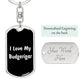 Love My Budgerigar v3 - Luxury Dog Tag Keychain