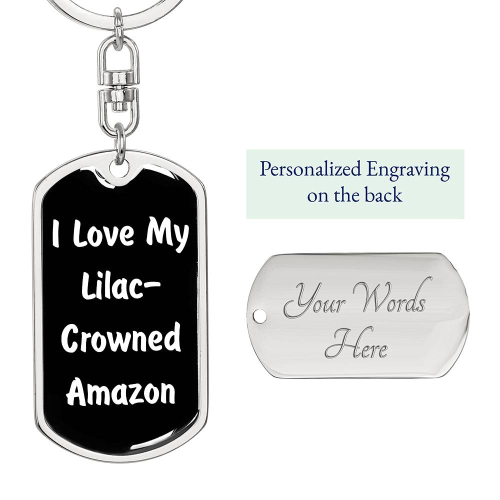 Love My Lilac-Crowned Amazon v3 - Luxury Dog Tag Keychain