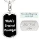 World's Greatest Paralegal v3 - Luxury Dog Tag Keychain