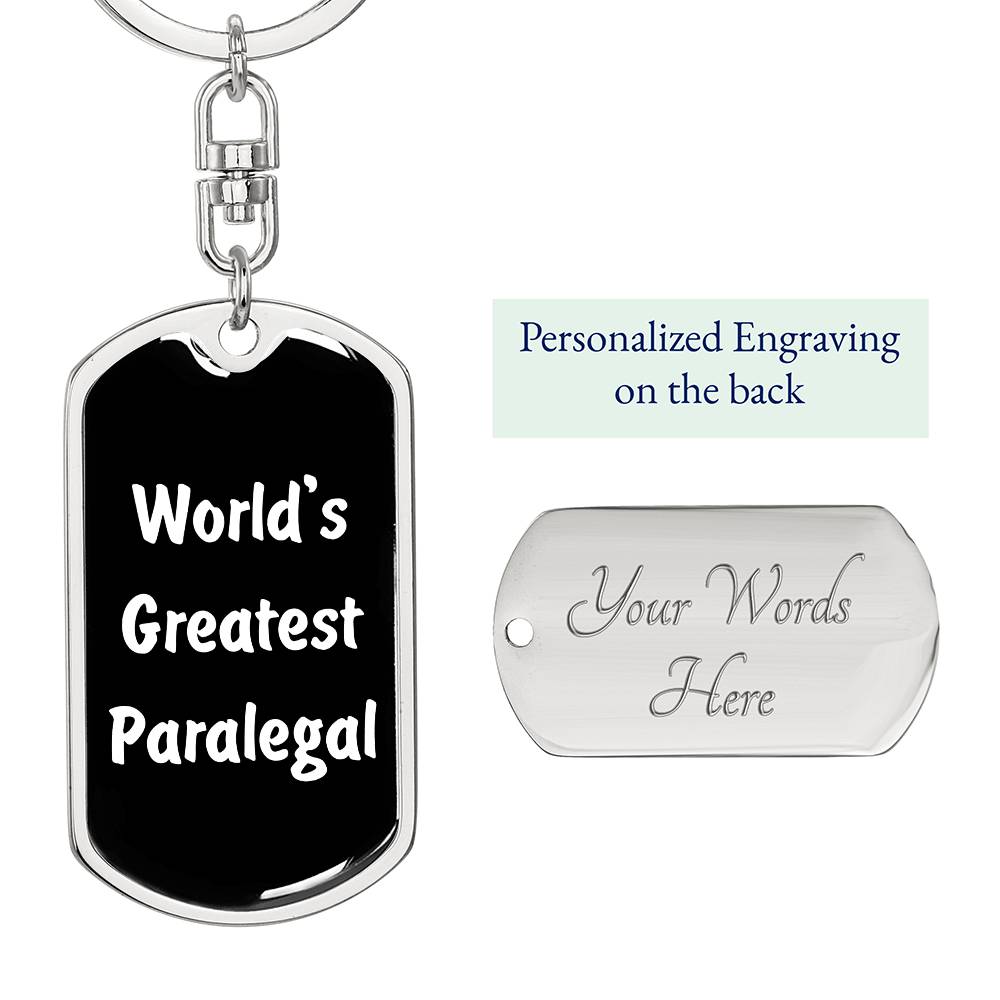 World's Greatest Paralegal v3 - Luxury Dog Tag Keychain