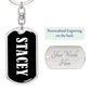 Stacey v01w - Luxury Dog Tag Keychain