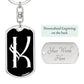 Initial K v001-13 - Luxury Dog Tag Keychain