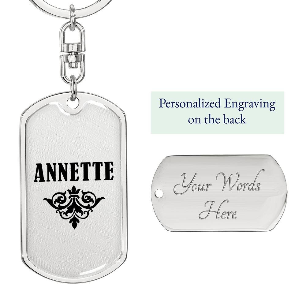 Annette v01a - Luxury Dog Tag Keychain