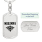Melinda v01a - Luxury Dog Tag Keychain