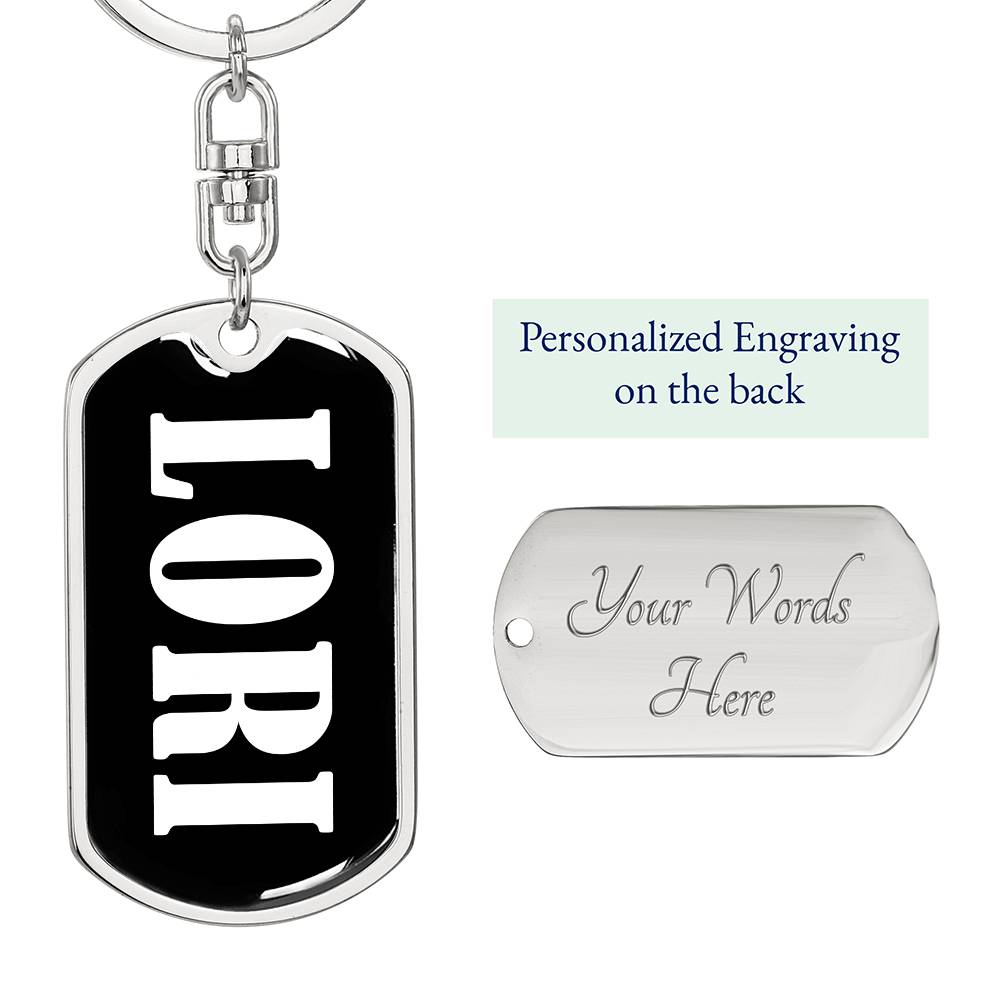 Lori v01w - Luxury Dog Tag Keychain