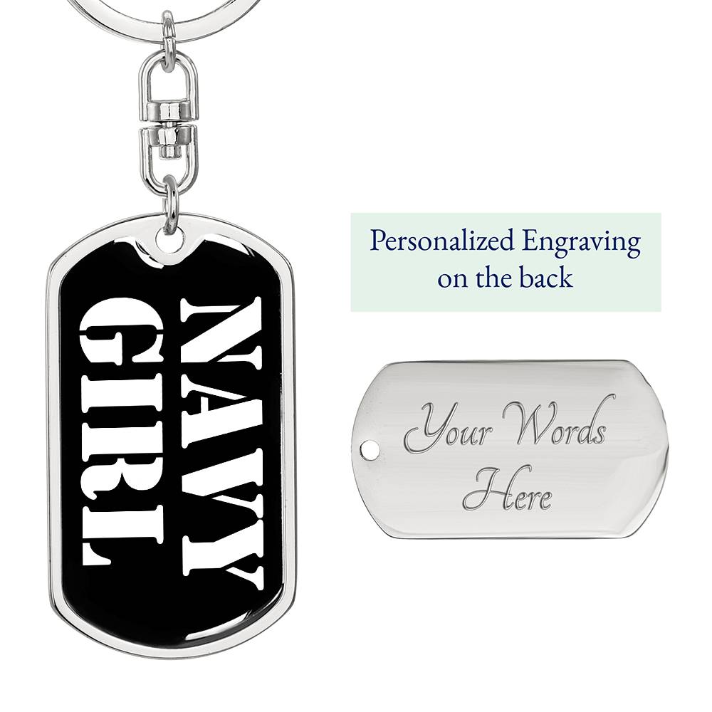 Navy Girl v3 - Luxury Dog Tag Keychain