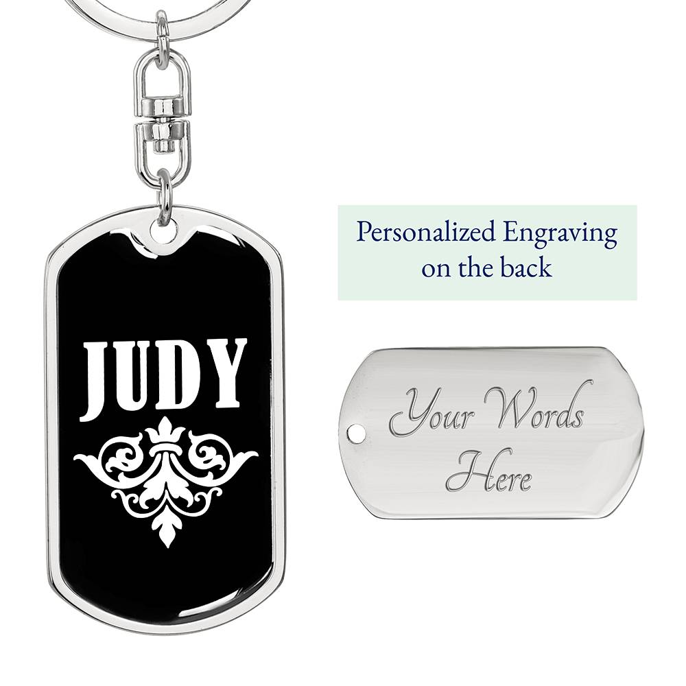 Judy v03a - Luxury Dog Tag Keychain