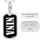 Nina v01w - Luxury Dog Tag Keychain