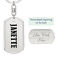 Janette v01 - Luxury Dog Tag Keychain