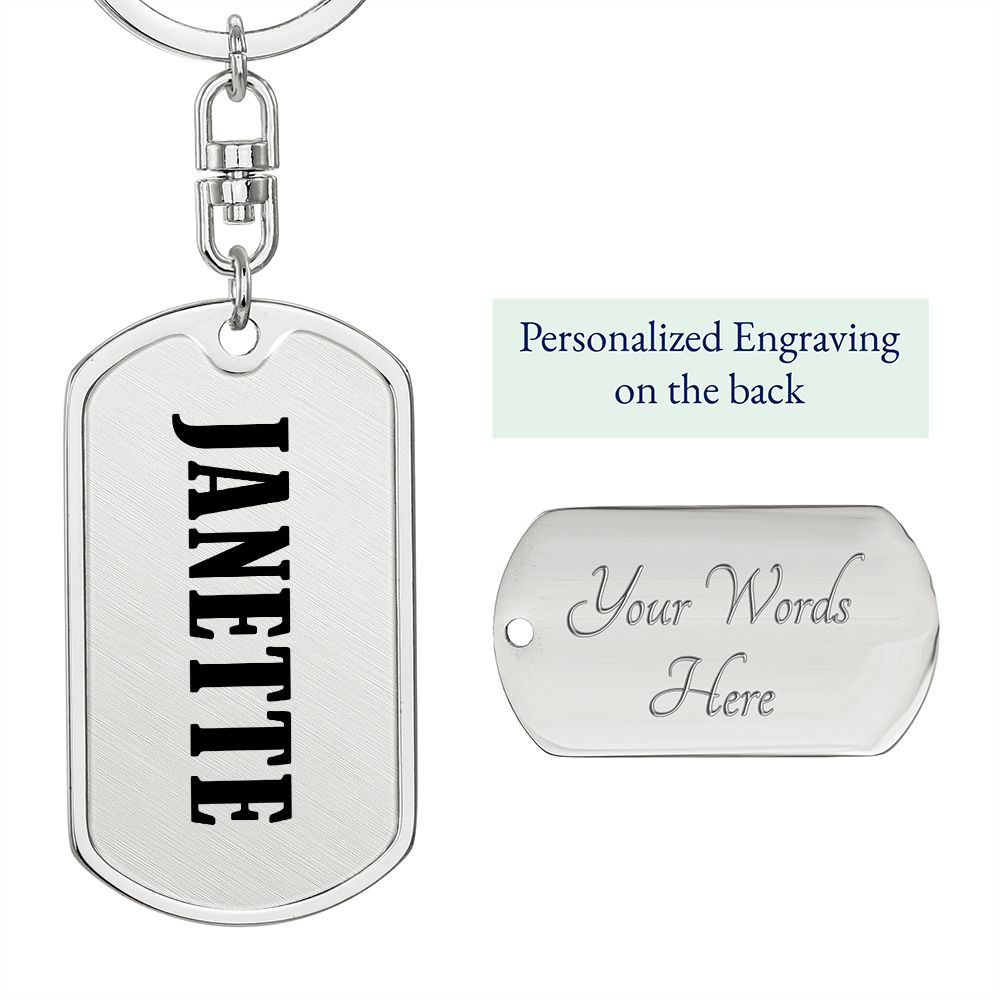 Janette v01 - Luxury Dog Tag Keychain