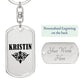 Kristin v01a - Luxury Dog Tag Keychain