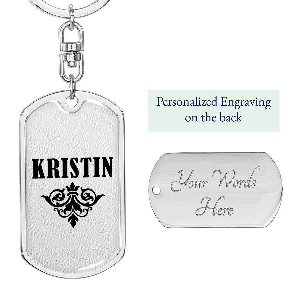 Kristin v01a - Luxury Dog Tag Keychain