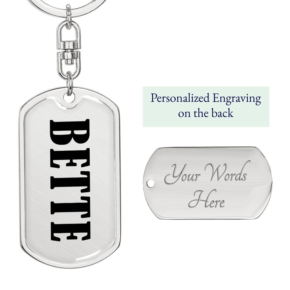 Bette v01 - Luxury Dog Tag Keychain