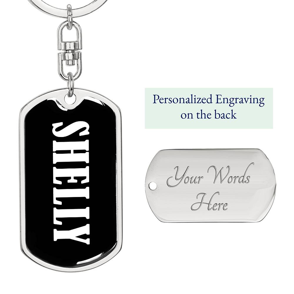 Shelly v01w - Luxury Dog Tag Keychain