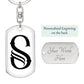 Initial S v001-14 - Luxury Dog Tag Keychain
