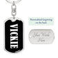Vickie v01w - Luxury Dog Tag Keychain