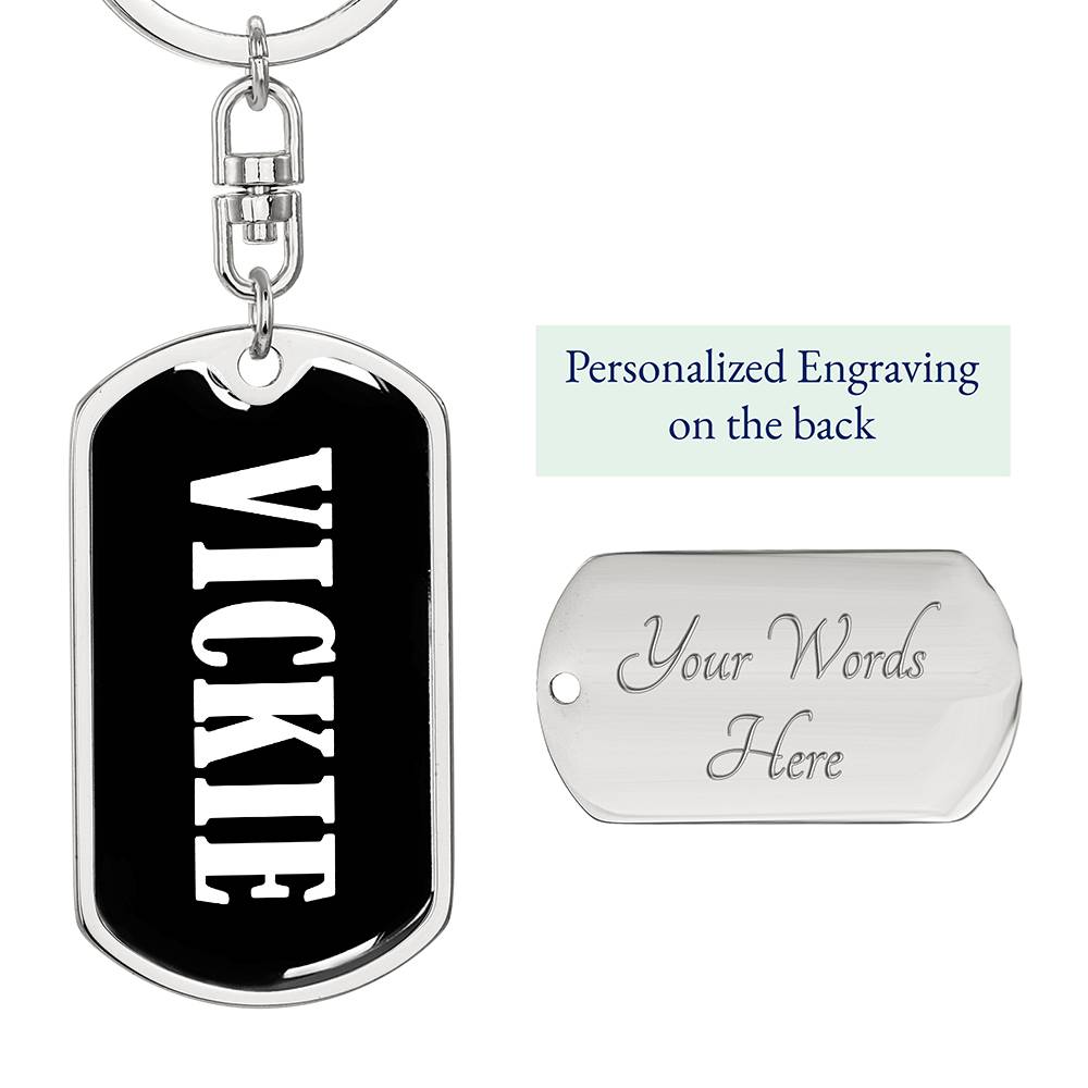 Vickie v01w - Luxury Dog Tag Keychain
